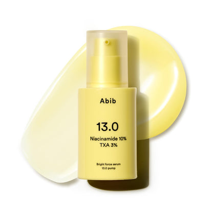 Abib Bright Force Serum 13.0 front view with pump dispenser