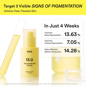 Abib Bright Force Serum 13.0 with skincare routine products