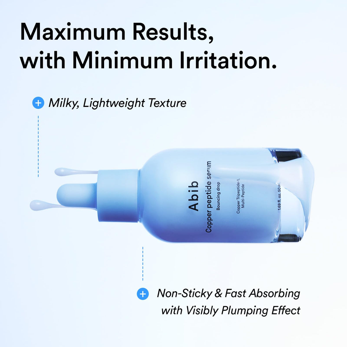 Abib Copper Peptide Serum Bouncing Drop application on hand