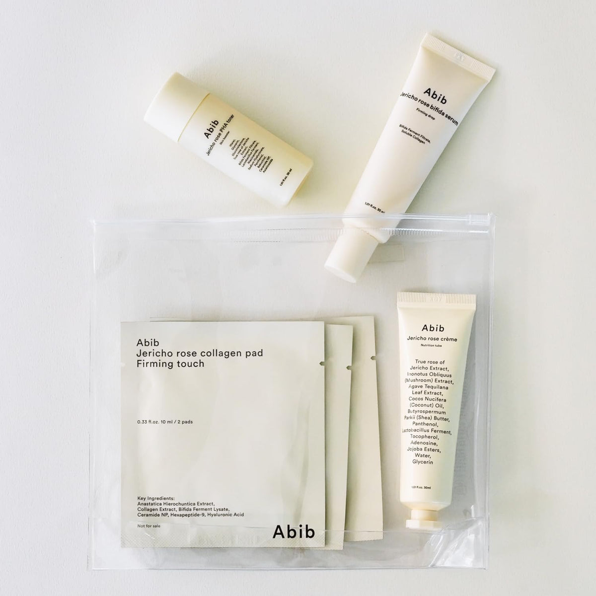 Abib Jericho Trial Kit showing ingredients list