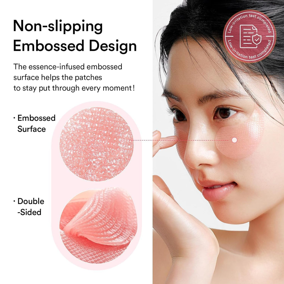 Abib PDRN Retinal Eye Patches with a hand applying them