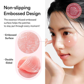 Abib PDRN Retinal Eye Patches with a hand applying them