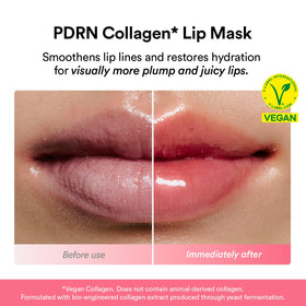 Abib PDRN Vegan Collagen Lip Mask applied on lips