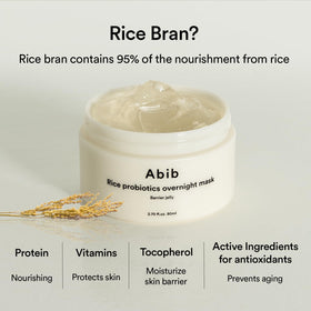 Abib Rice Probiotics Overnight Face Mask application on skin