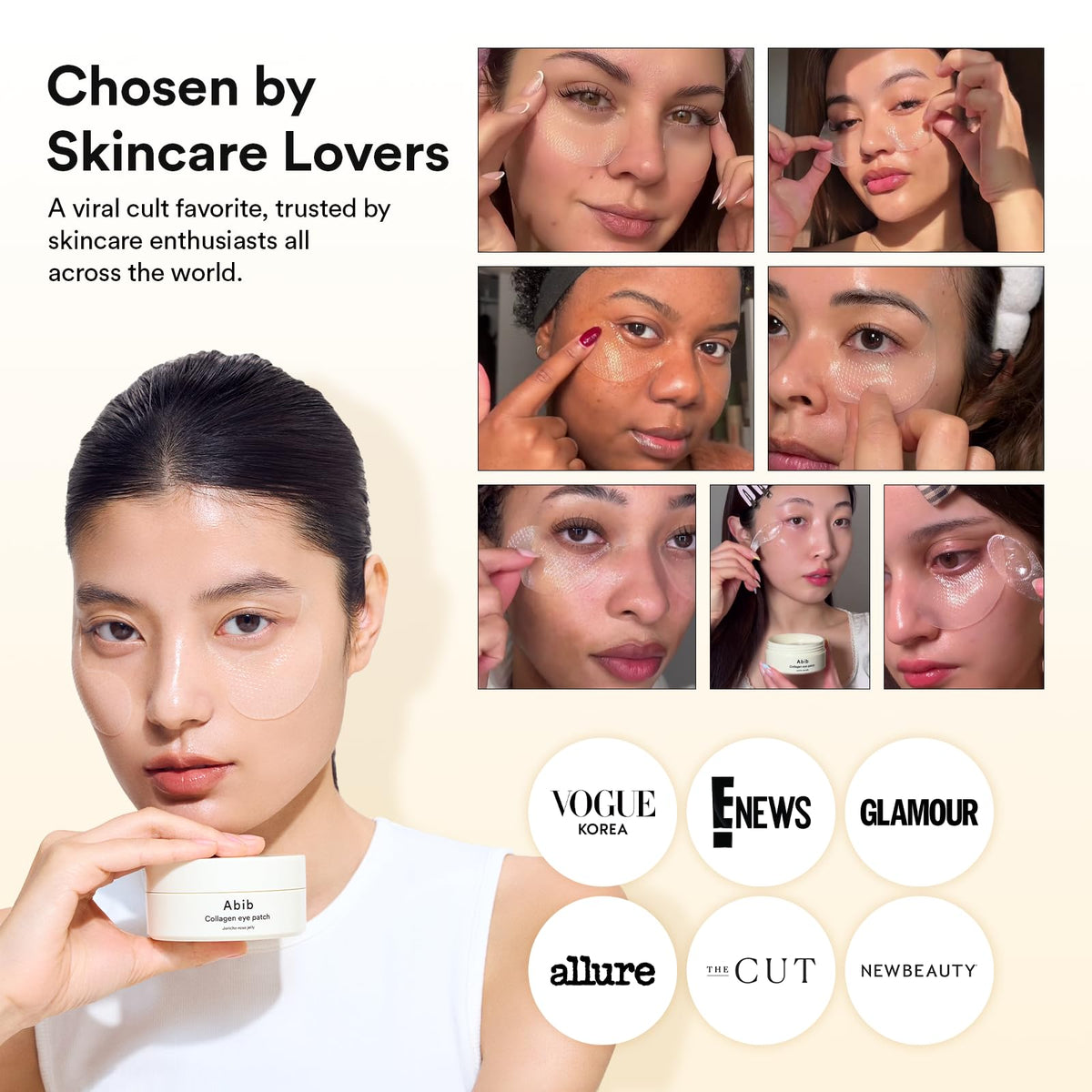 abib Vegan Collagen Eye Patches with a refreshing beverage