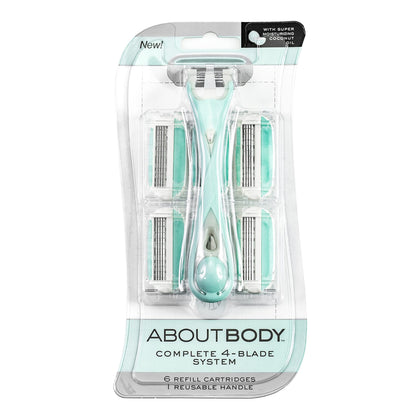 About Face Complete 4 Blade System Reusable Razor front view