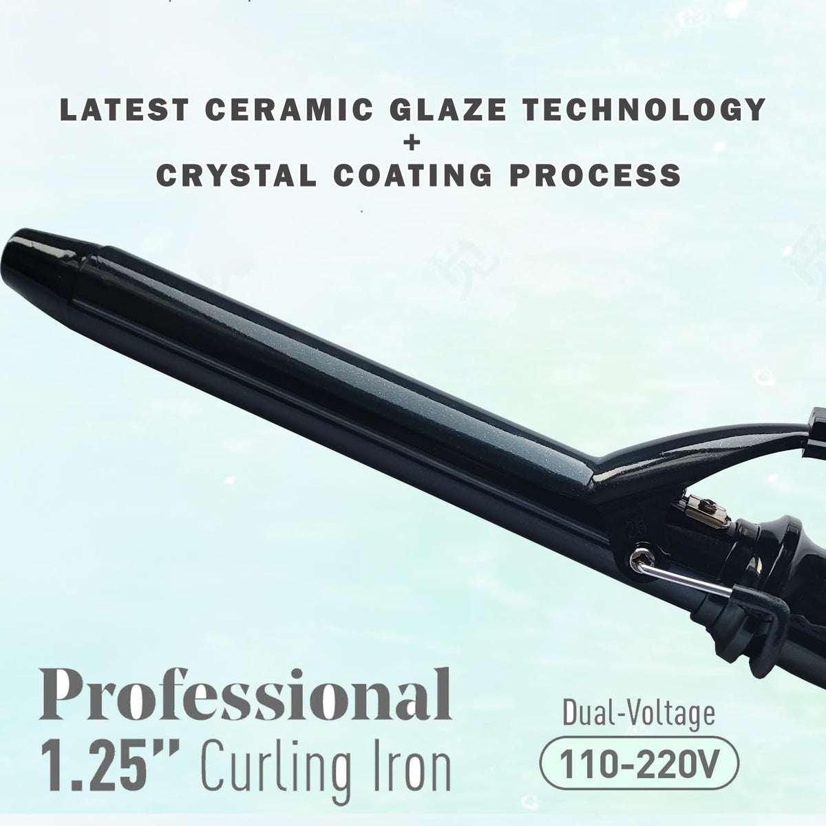 abp Curling Iron 1.25 Inch extra long barrel close-up