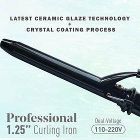 abp Curling Iron 1.25 Inch extra long barrel close-up
