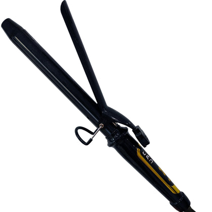 abp curling iron front view with black and gold design