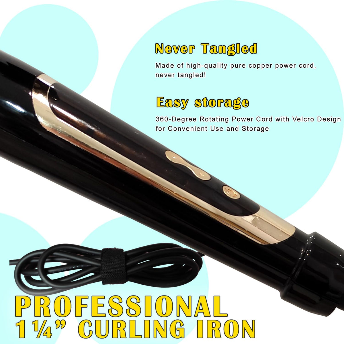 abp Curling Iron side view showcasing the clamp