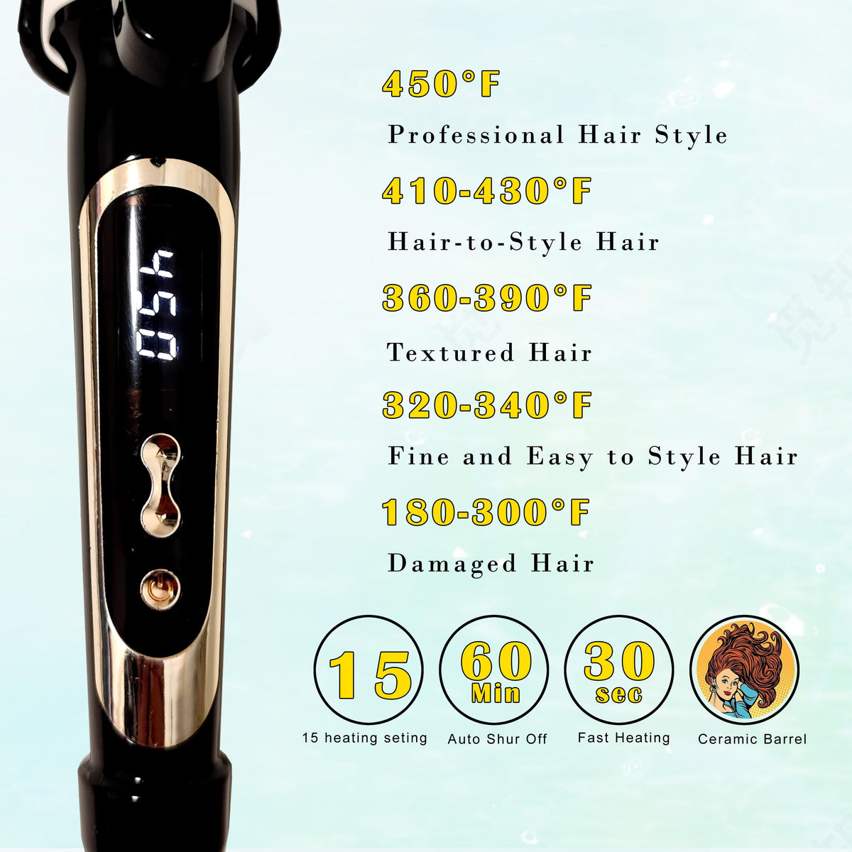 abp curling iron side view with clamp