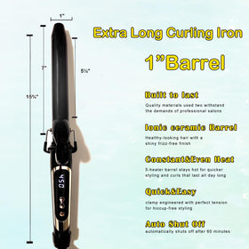 abp curling iron with temperature settings displayed