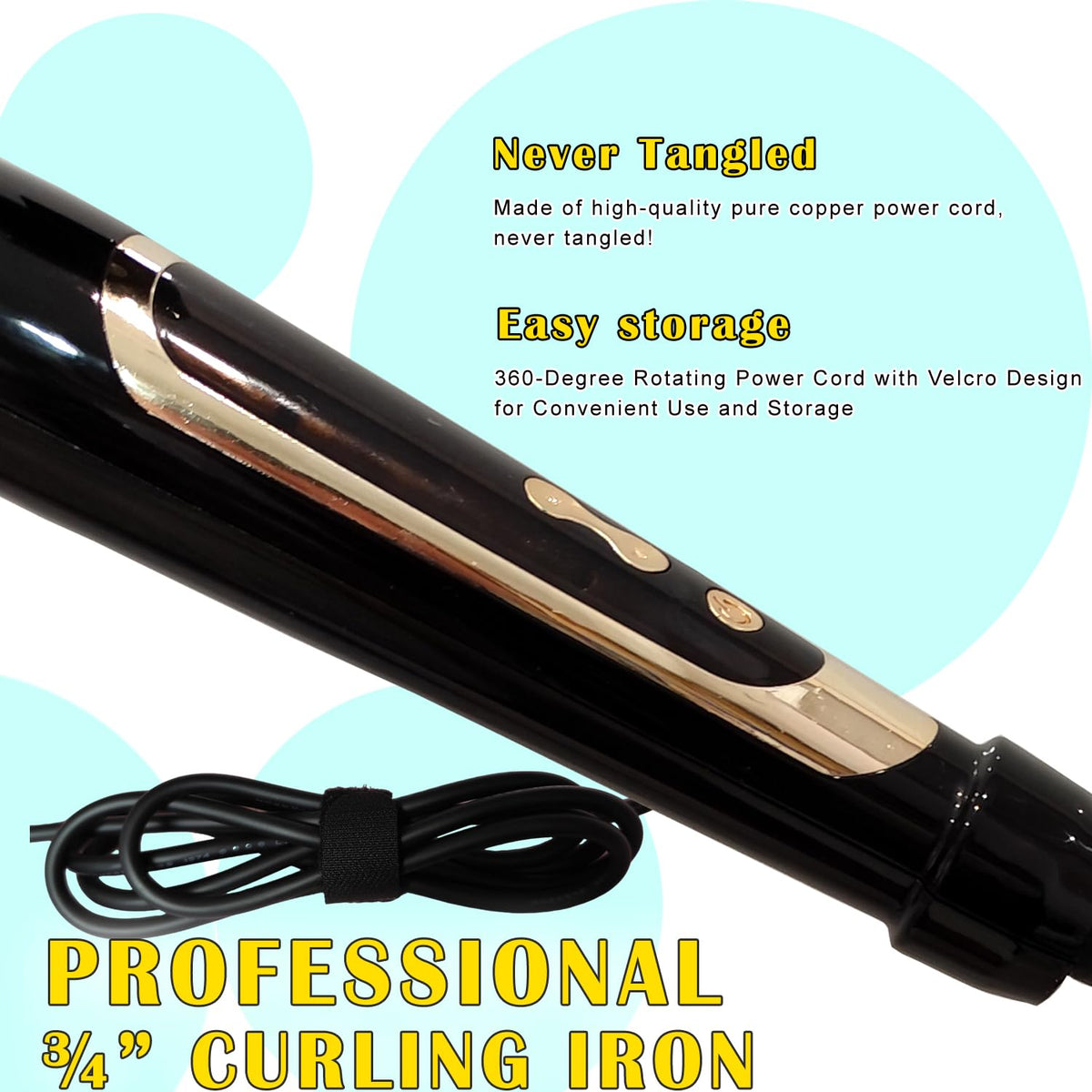 abp Extra Long Barrel Curling Iron in use styling long hair