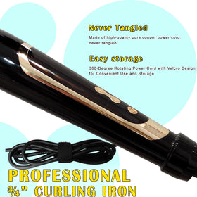 abp Extra Long Barrel Curling Iron in use styling long hair