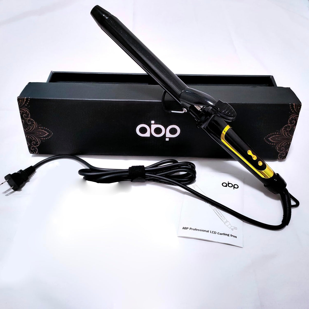 abp Extra Long Barrel Curling Iron with 360° swivel power cord
