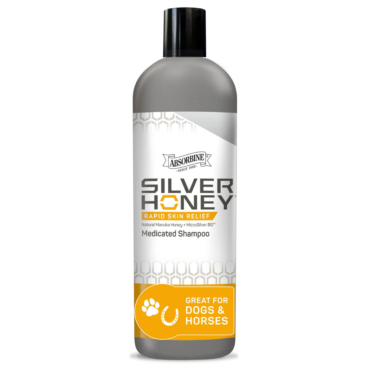 Absorbine Silver Honey Rapid Skin Relief Shampoo front view 16 fl oz