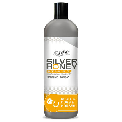 Absorbine Silver Honey Rapid Skin Relief Shampoo front view 16 fl oz