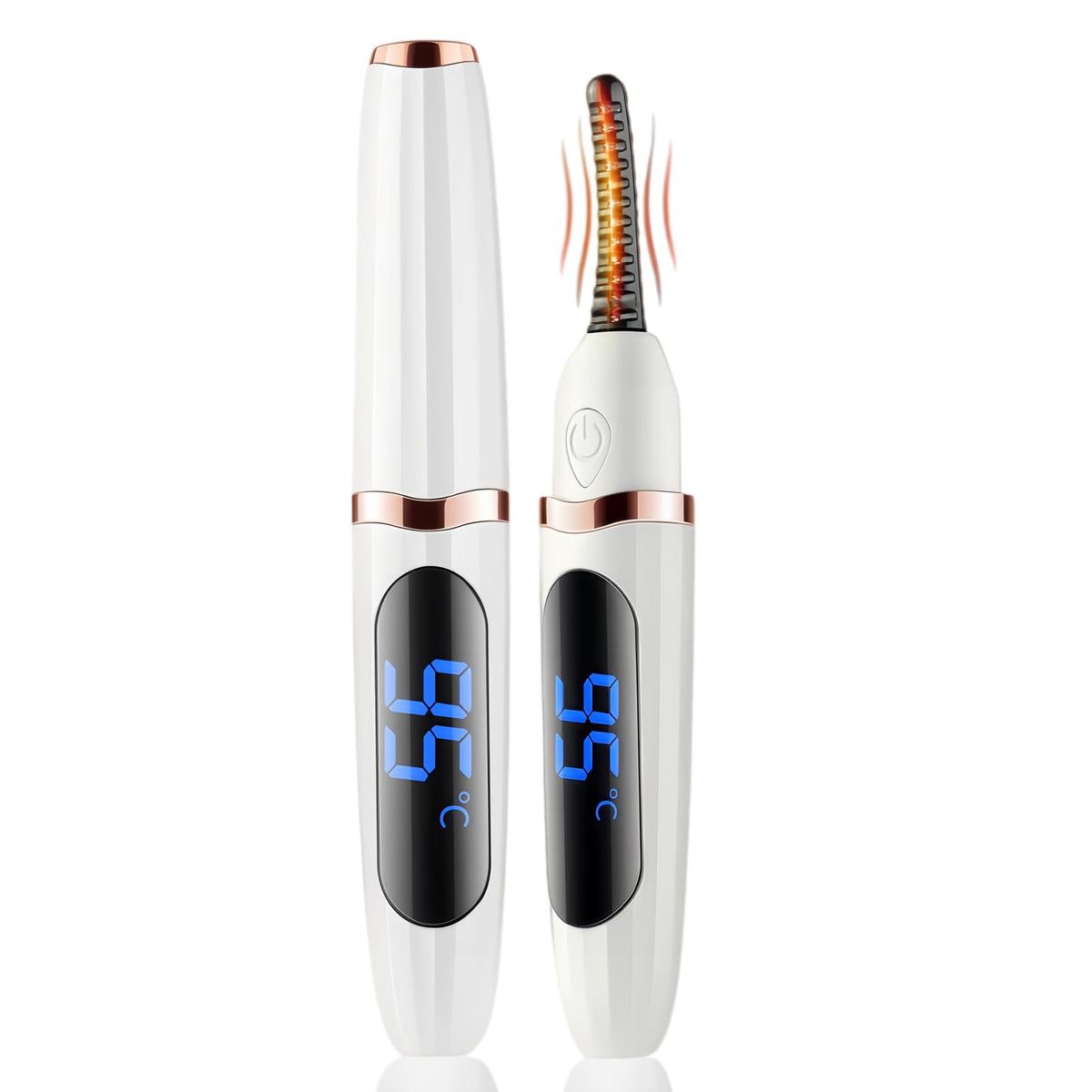 Acavado heated eyelash curler front view with LED display