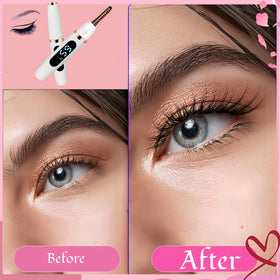 Acavado heated eyelash curler in use on eyelashes