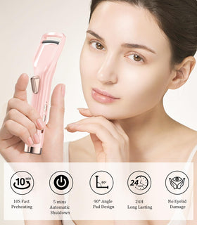 Acavado Heated Eyelash Curler showing LED display