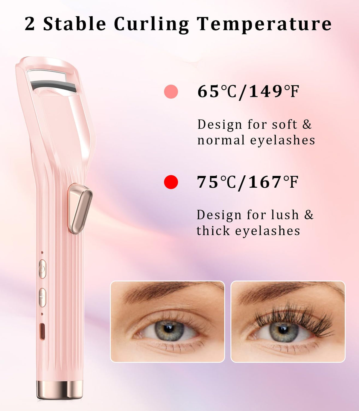 Acavado Heated Eyelash Curler with Type-C charging cable