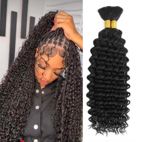 Acbhoa 24-inch deep wave boho braiding hair natural colour front view