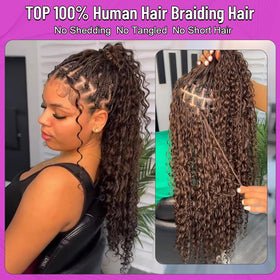 Acbhoa Boho Braiding Hair Deep Wave 18 Inch #4 Natural Brown packaging