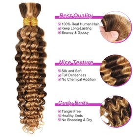 Acbhoa Boho Braiding Hair Deep Wave 18inch #4/27 Highlight bundles