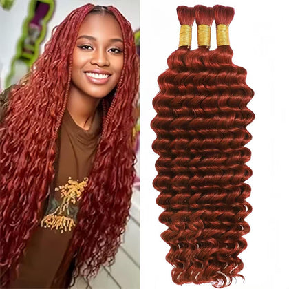 Acbhoa Boho Braiding Hair Deep Wave 22 Inch #350 Copper front view