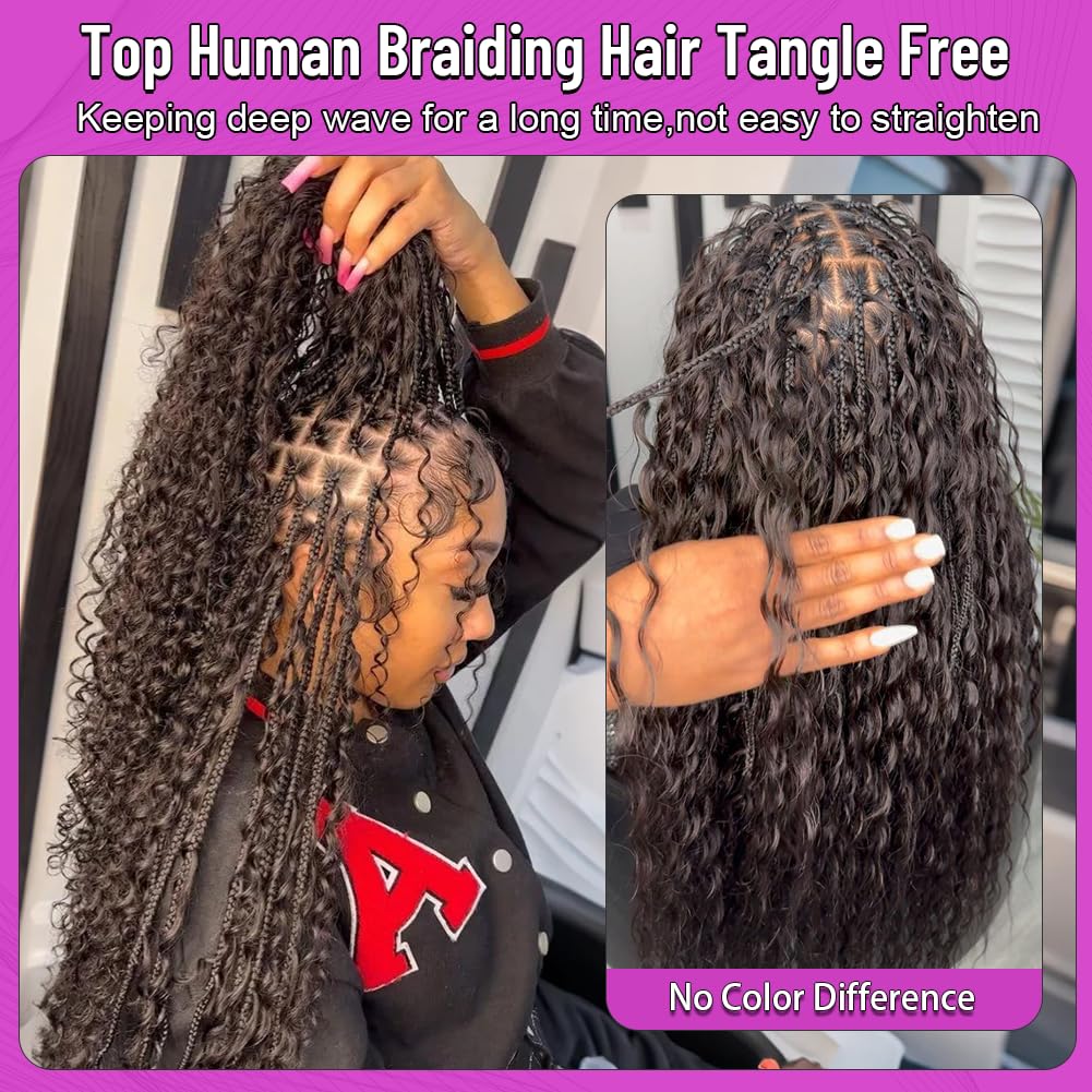 Acbhoa boho braiding hair deep wave bundles side view