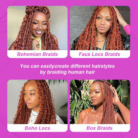 Acbhoa boho braiding hair in #350 Copper colour close-up
