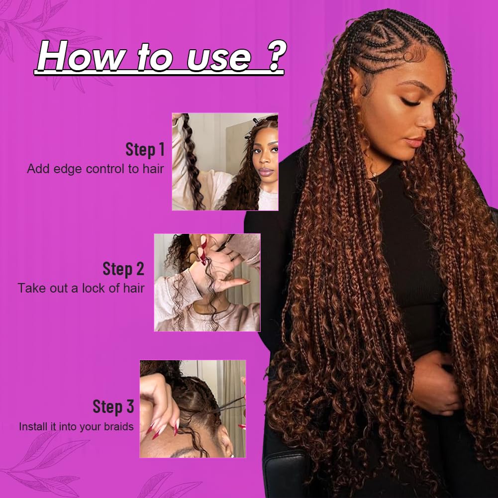 Acbhoa Boho Braiding Hair in various colours display