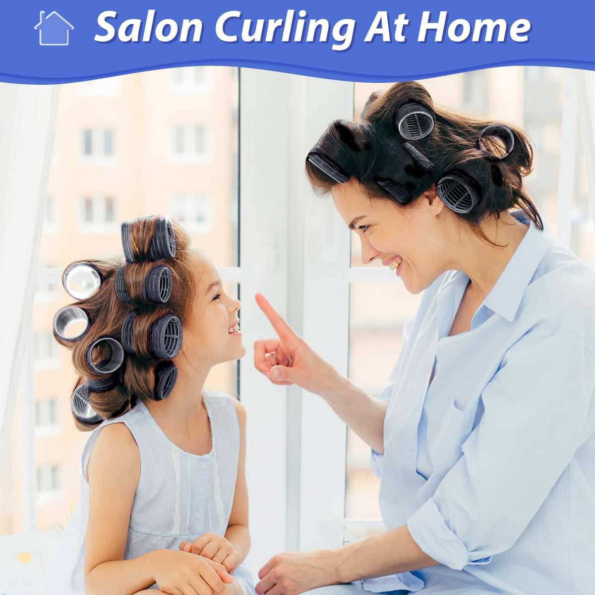 Acejoz Jumbo Hair Curlers with stainless steel duckbill clips