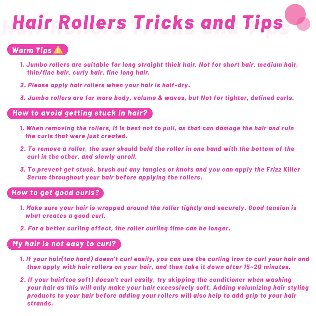 Acejoz Jumbo Hair Rollers in use on long thick hair