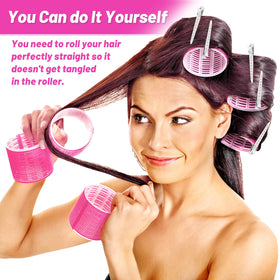 Acejoz Jumbo Hair Rollers showing size comparison