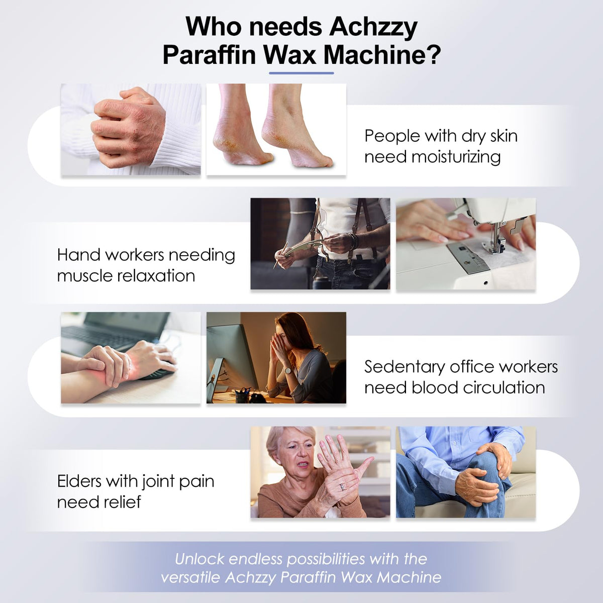 Achzzy 4000ml paraffin wax machine in a spa setting