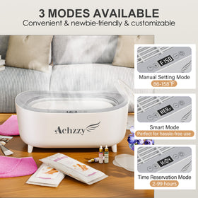 Achzzy Paraffin Wax Machine in use with hands dipped in wax