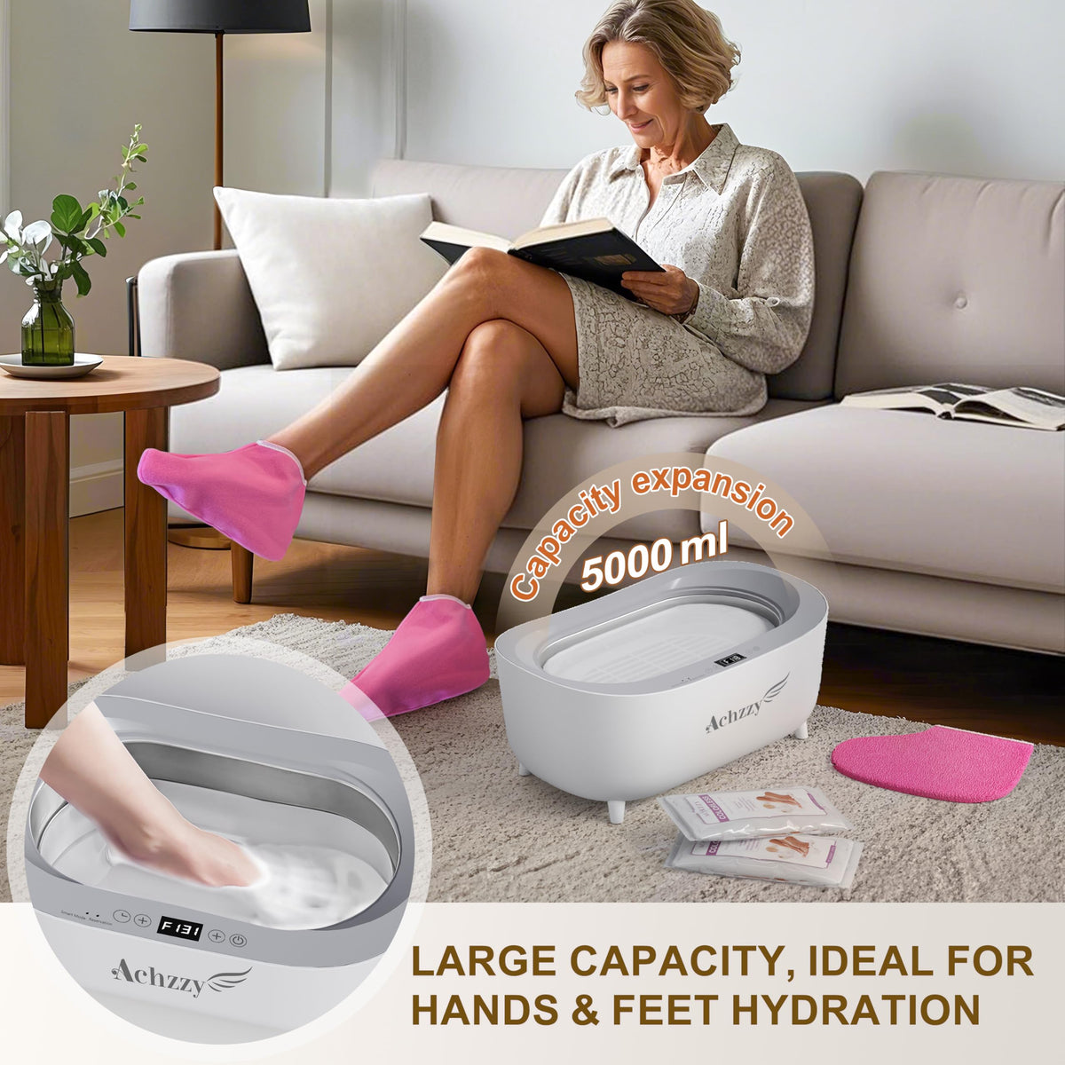 Achzzy Paraffin Wax Machine side view with wax bath