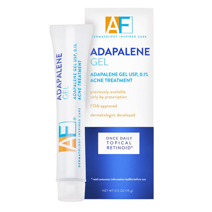 AcneFree Adapalene Gel 0.1% front view with packaging