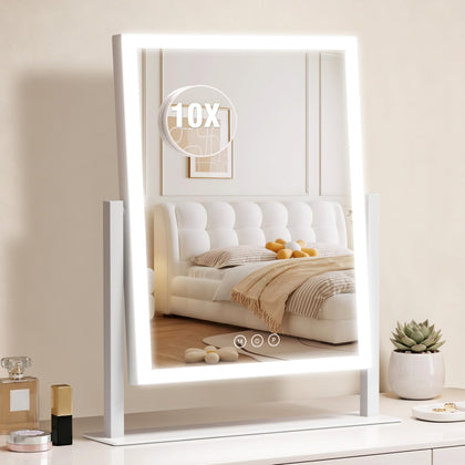 Acoolda lighted makeup mirror front view with three colour modes