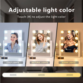 Acoolda Vanity Mirror side view with detachable 10X magnifying mirror