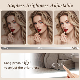 Acoolda vanity mirror side view with touch control buttons