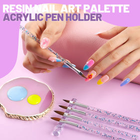 Acrylic brush holder keeping nail art brushes organised