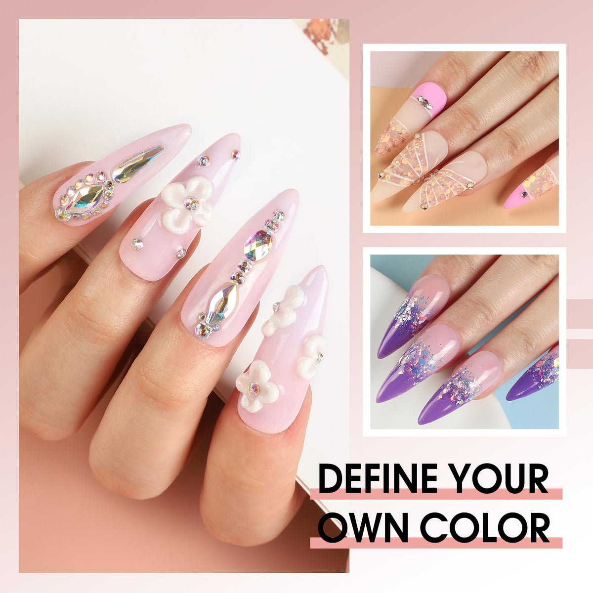 Acrylic powder colours in PEACECOLOR Nail Kit