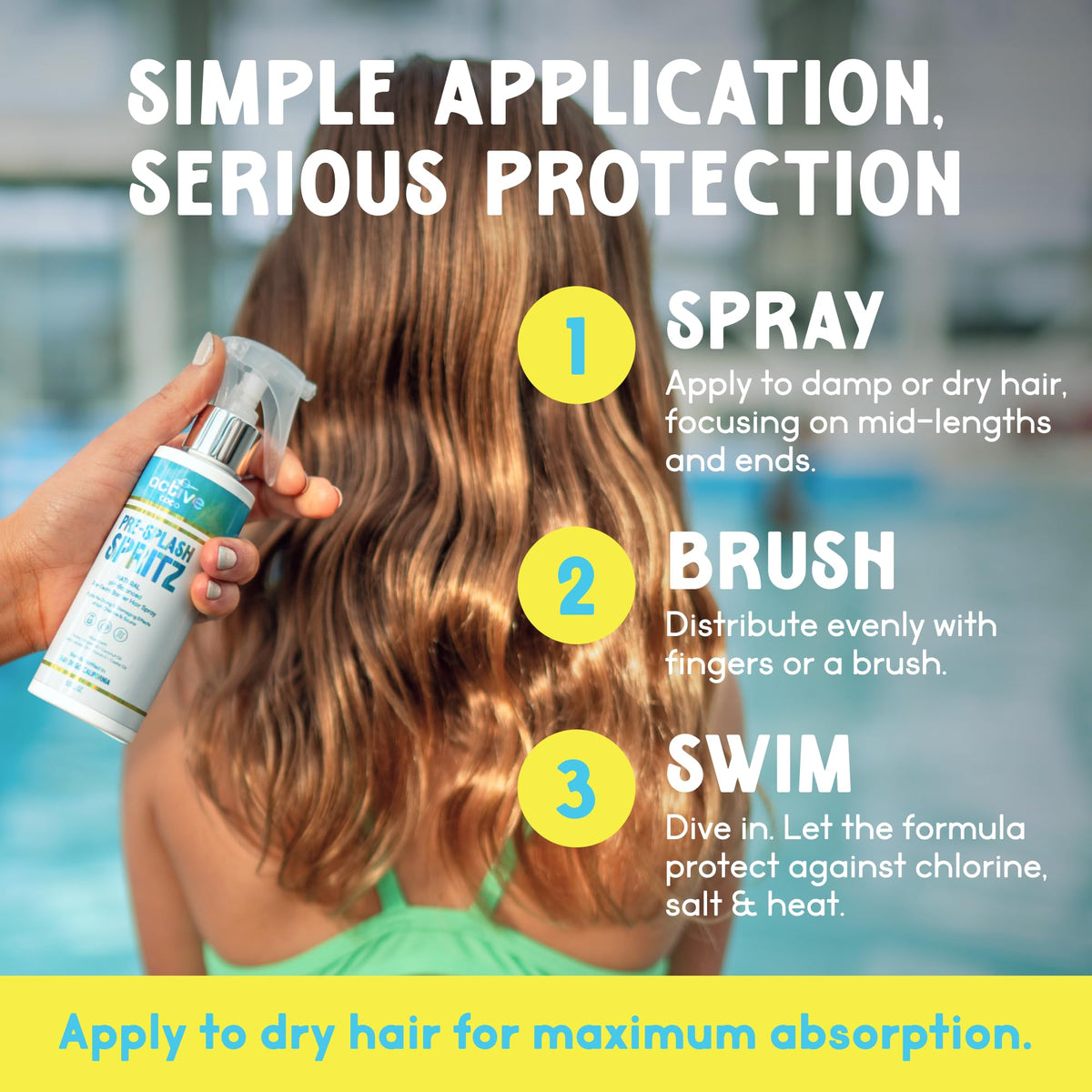 Active COCO Pre Swim Hair Protection Spray side view