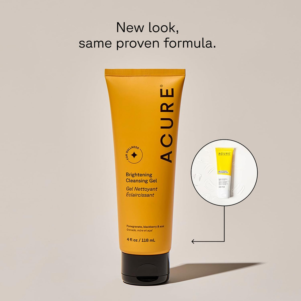 Acure Brightening Cleansing Gel 4 fl oz back view