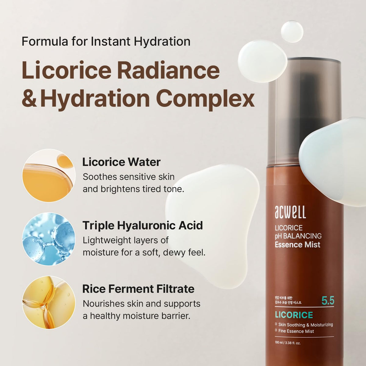 ACWELL Licorice Face Mist packaging details