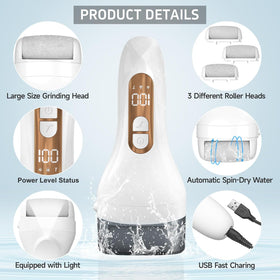 AdamPark Electric Callus Remover showing waterproof design