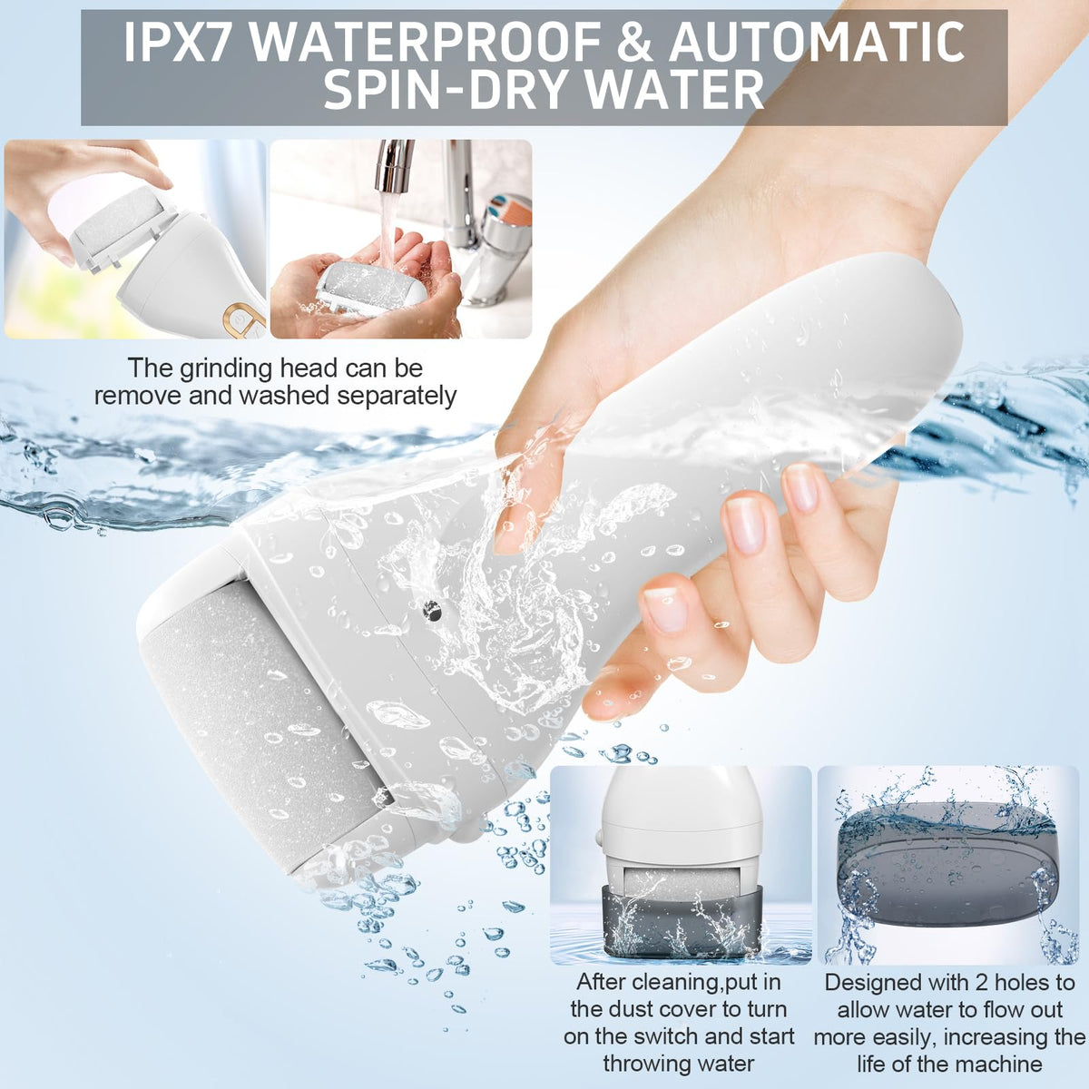 AdamPark Electric Callus Remover with stainless steel files