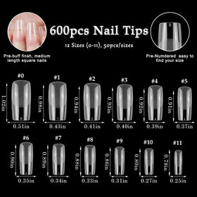 AddFavor nail tips displayed on a nail art table